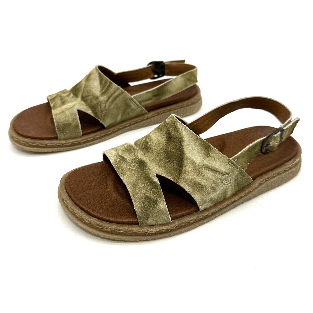 Born Womens Size 6 M Carah Suede Cut-Out Peep-Toe Slingback Sandals Shoes 3193